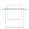 Tempered Glass Dining Table Rectangle Stand Coffee Desk with Chrome Legs Kitchen