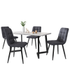 Dining Table and Chairs 4 Set Linen Padded Seat Dining Room Kitchen Furniture