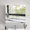 White Bathroom Cabinet 6-Tier Shelf Inside 3 Door Mirrored Wall Mounted Cupboard