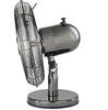 New Blaupunkt 12 inch Metal Desk Fan 3 Speed Oscillating Standing - Black Chrome