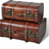 Retro Wooden Treasure Chest Vintage Storage Box Trunk Coffee Table Lockable UK