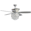 52" Ceiling Fan Light Crystal Chandelier Lamp 5 Blades With Remote Control