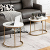 Set of 2 Round Nesting Coffee Table Accent Stacking Side Tables Space-saving