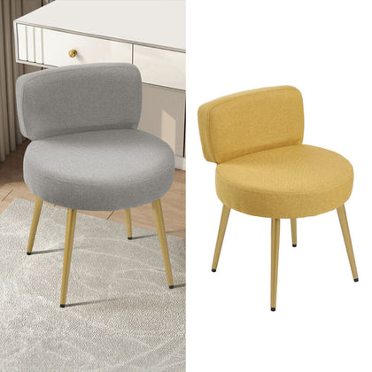 Linen Padded Dressing Stool Makeup Chair Comfortable Stool Bedroom Piano Seat