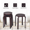 Set of 4 Stackable Dining Stools Bentwood Round Chairs Kitchen Breakfast Seating