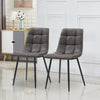 Set of 2 Faux Leather/Suede Dining Chairs Metal Legs Reception Restaurant Chair