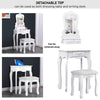 Dressing Table With Drawer Mirror & Stool Set Makeup Desk Vanity Table Bedroom