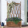 Trough Garden Wooden Planter Box Flower Grow Pot with Trellis Lattice Raised Bed