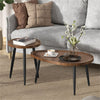 Set of 2 Nesting Tables Stackable Side Table Industrial Living Room Furniture