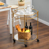 LARGE Glass Drinks Trolley Dining Drink Serving Bar Cart Wine Rack Metal Framed