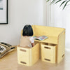 3-Piece Kids Table & Chair Set Children Wooden Activity Table Bench Storage Desk