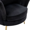 Velvet Upholstered Armchair Living Room Sofa Chair Nordic Metal Legs w/ Cushion