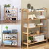 3/4/5Tier Slatted Wooden Shelving Shoe Rack Plant Display Stand Organiser Holder