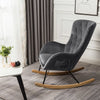 Upholestered Linen Velvet Rocking Swing Armchair Sofa Lounge Chair Leisure Relax