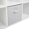 White 3 Tier 6 Cube Storage Bookcase Shelf Display Unit Grey Fabric Shelving Box