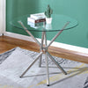 Modern Kitchen Dining Room Table Round Glass Top With Chrome Legs Office Cafe