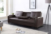 Sofa Bed Faux Leather with Cup holder and Armrests 3 Seater Black Brown Ash Grey
