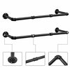 Clothes Rail Set of 2 Wall Mounted Clothes Rack Black Industrial Design