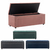 Velvet Upholstered Bench Storage Ottoman Bedroom Tufted Button Seat Blanket Box