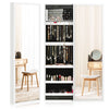 Wall-mounted Jewelry Storage Cabinet Sliding Door Jewelry Armoire W/ Mirror