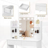 WOLTU Dressing Table Vanity Makeup Table LED Mirror 2 Large Drawers White