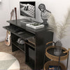 Black Compact Small Computer Desk PC Table Keyboard Tray Storage Shelf Corner