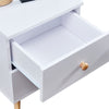 White Nightstand 2 Drawers Storage Wood Bedside Cabinet Small Side Table Bedroom