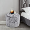 Crushed Velvet Round Footstool Dressing Table Stool Pouffe Seat Chair Side Pouf