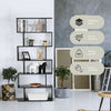 6-tier Bookcase Industrial S-Shaped Bookshelf Wooden Storage Display Shelf Home