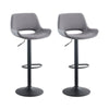Set of 2 Faux Leather Bar Stools Swivel Gas Lift Foot Rest Pub Chair Brown Grey