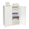 Bathroom Cabinet Sideboard Storage Unit White MDF 2 Doors w/ Adjustable Shelves