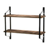 2 Tiers Floating Shelves Wood Rustic Shelf Wall Mount Display Unit Storage Rack