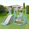 4 in 1 Kids Slide LargeToddler Slide Climber Swing with Basketball Hoop Set NS