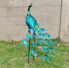 Colourful Peacock Metal Birds Garden Ornament Sculpture Friendly Features Decor