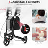 Three Wheel Rollator Walker Aluminium Foldable Mobility Aid Walker Rollator