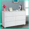 White Chest of 6 Drawers Sideboard Unit Wardrobe Bedroom Living Room Furniture