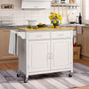 Rolling Kitchen Island w/ 2 Drawers Storage Trolley Utility Cart w/ Towel Rack