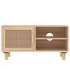 TV Cabinet Solid Wood Pine and Natural Rattan Strong stability durable