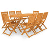 9 Piece Folding Garden Dining Set Solid Acacia Wood K7X6