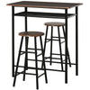 3-Piece Dining Set with 2 Matching Chairs and 1 Table for Home Bar