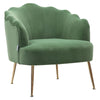 Upholstered Velvet Fabric Scalloped Oyster Shell Armchair Fireside Sofa Lounge