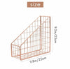 Electroplated Iron Rose Gold Book Holder Desktop Shelf File Magazine Storage