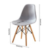 Set of 4 Retro Style Lounge Office Chair Dining Chairs Wooden Legs Kitchen Grey