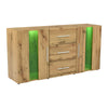 LED Sideboard 2 Doors 3 Drawers Wooden Buffet Storage Cabinet Cupboard TV Unit