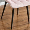 Set of 4 Pink Velvet Dining Chairs Kitchen Dinning Room Metal Leg Padded Modern