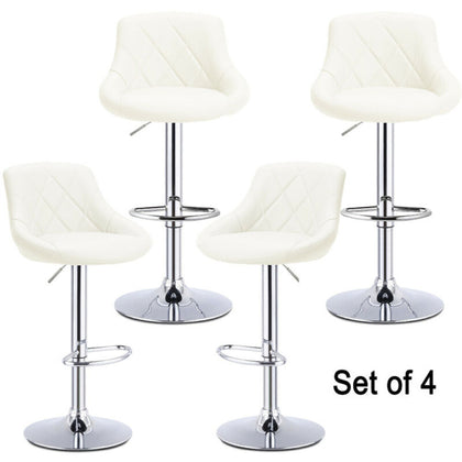 4x MADRID Faux Leather Bar Stools Gas Lift Home Kitchen Breakfast Chairs Cream