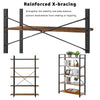 Industrial 5 Tier Bookshelf Retro Shelving Unit Retro Open Storage Display Shelf