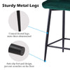 2x Velvet Green Bar Stool Kitchen Counter Breakfast Chair Pub Restaurant Cafe