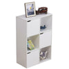 Storage Cube 6 Shelf Bookcase Wooden Display Unit Organiser White Furniture