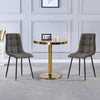 Set of 2 Faux Leather/Suede Dining Chairs Metal Legs Reception Restaurant Chair